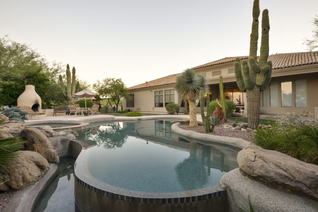 Clean residential pool in Arizona
